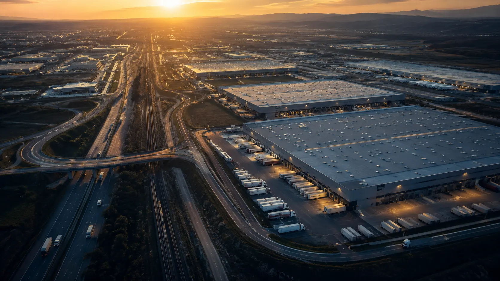 Puerto logístico español al atardecer — inteligencia M&A sectorial